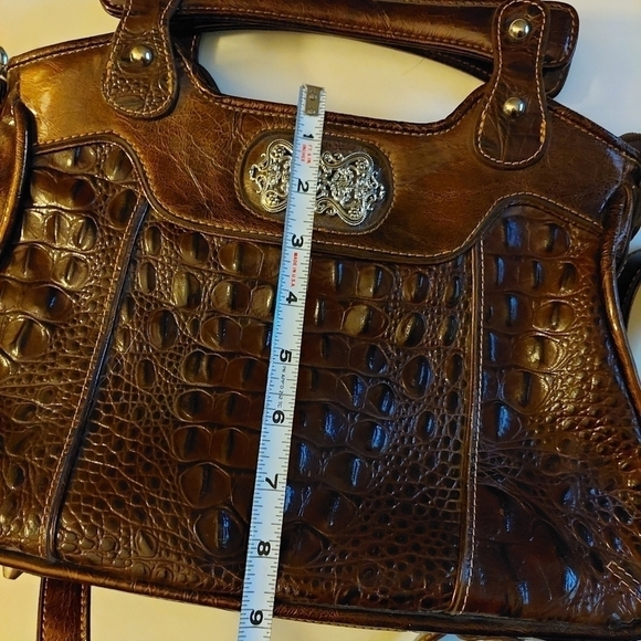 Vintage* MC Marc Chantal Croc Embossed Handbag Satchel - Picture 8 of 11